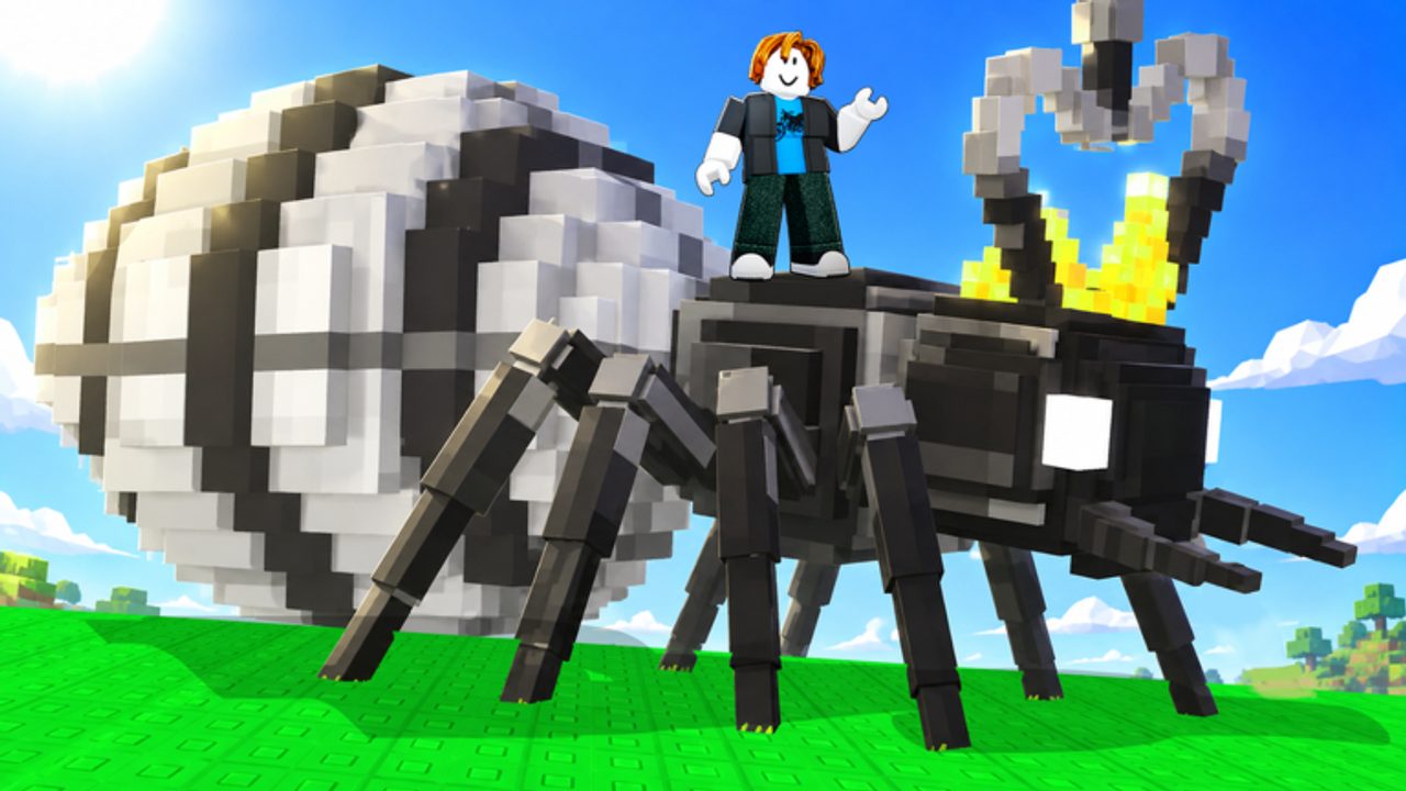 Build An Ant Empire overview showing colony layout, food piles, and Cash UI on Roblox